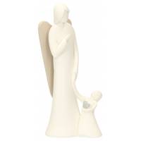 Ange blanc et beige 16 cm