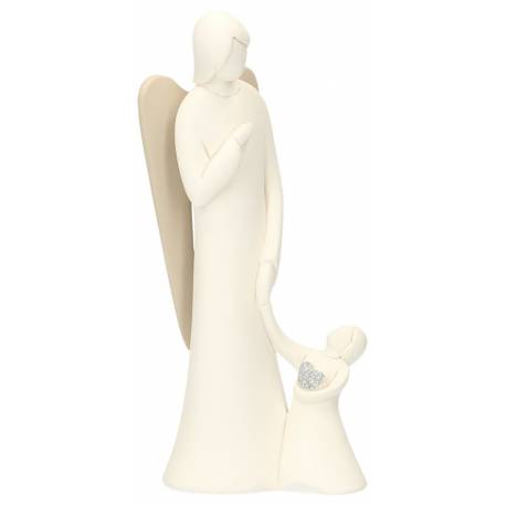 Ange blanc et beige 16 cm