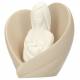 Mère et enfant dans un coeur 9 cm beige 