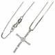Croix 30 mm argent avec zircon et chaîne