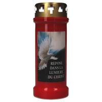 Bougie 6J / CD / rouge / Colombe + Texte FR
