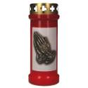 Kaars 6D / KK / rood / Biddende Handen 
