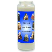 Neuvaine en verre / blanc / Merci à nos Saints Protecteurs