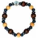 Armband/elastiek - Hout + Hematiet 