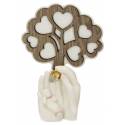 Article de baptême fille en résine et arbre de vie en bois à poser 11 x 16 cm