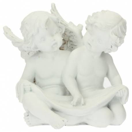 Couple d'anges assis 13 x 10 x 12cm