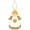 Ange en bois à suspendre 9 cm : cadeau