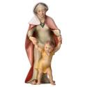 Bergère avec garçon : crèche de Noël en bois Komet 12 cm