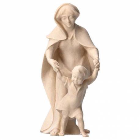 Bergère avec garçon : crèche de Noël en bois Komet 16 cm