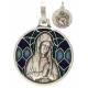Medaille 18 mm - OLV biddend - Metaal met blauw email 