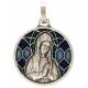 Médaille 18 mm - Vierge priante - Métal avec email bleu