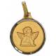 Medaille verguld Engel + Verschijning van Banneux 14 X 14 mm 