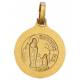 Medaille verguld Engel + Verschijning van Banneux 14 X 14 mm 