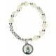 Bracelet sur élastique Coeurs nacre