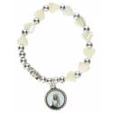 Bracelet sur élastique Coeurs nacre
