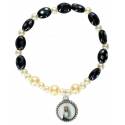 Bracelet sur élastique Blanc-noir
