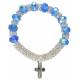 Armband-tientje op elastiek blauw 