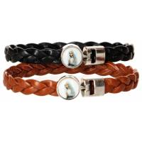 Armband gevlochten bruin / zwart 