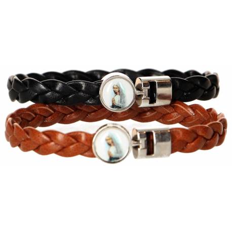 Armband gevlochten bruin / zwart 