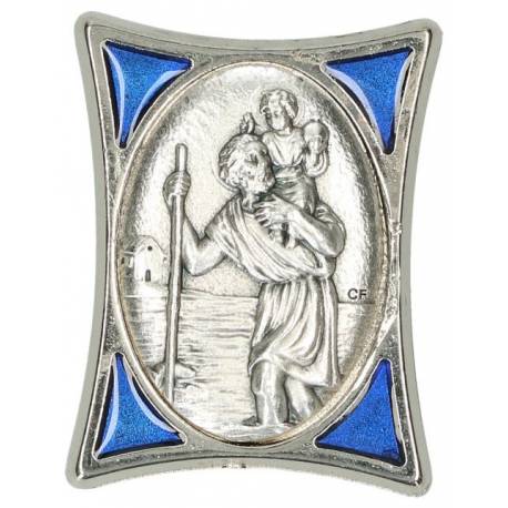 Automagneet H Kristoffel 30X40 mm Email Blauw 
