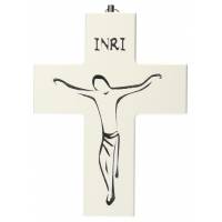 Croix Murale - 16 cm - Bois blanc
