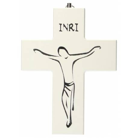 Croix Murale - 16 cm - Bois blanc