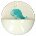 Wijwatervat porselein 10 cm Blauwe vinvis 