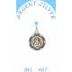 Médaille Argent ange 14 mm bord émail