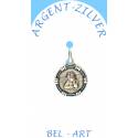 Médaille Argent ange 14 mm bord émail