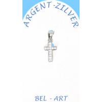 Croix Argent avec zircons - 12 X 7 mm