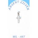 Croix Argent avec zircons - 12 X 7 mm