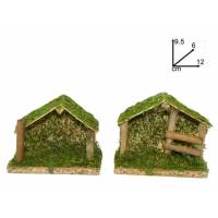 Cabane vide pour personnages de crèche de 5 cm (12 x 6 x 9.5cm)