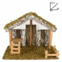 Klassieke lege kerststal voor kerstfiguren van 12 cm (30 x 15 x 23.5cm) 