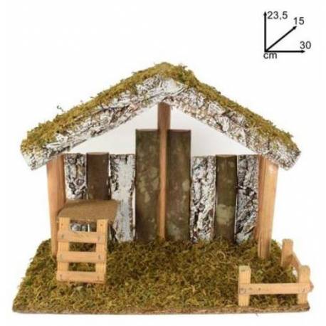Klassieke lege kerststal voor kerstfiguren van 12 cm (30 x 15 x 23.5cm) 