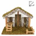 Klassieke lege kerststal voor kerstfiguren van 12 cm (30 x 15 x 23.5cm) 
