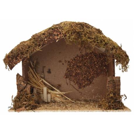 Klassieke lege kerststal voor kerstfiguren van 15 cm (37 x 18 x 28cm) 