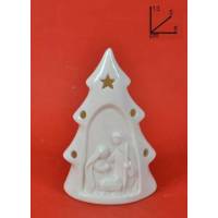 Nativité moderne en porcelaine blanche avec lumière (8 x 5 x13 cm)