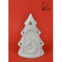 Nativité moderne en porcelaine blanche avec lumière (8 x 5 x13 cm)