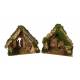 Cabane vide + lumière pour personnages de crèche de 11 cm (25x14x22cm)