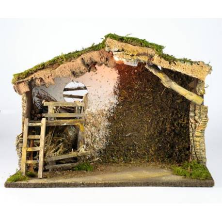 Lege Kerststal met licht voor kerstfiguren van 15 cm (42x19x30cm) 