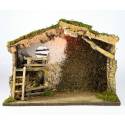 Cabane vide + lumière pour personnages de crèche de 15 cm (42x19x30cm)