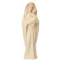 Statue Vierge Marie avec enfant en bois - 20cm - bois naturel avec finition dorée