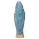 Statue Vierge Marie avec enfant en bois - 20 cm - couleur bleu marbré