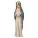 Statue Vierge Marie avec enfant en bois - 25 cm - couleur bleu marbré