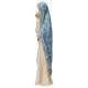Statue Vierge Marie avec enfant en bois - 25 cm - couleur bleu marbré