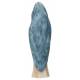 Statue Vierge Marie avec enfant en bois - 25 cm - couleur bleu marbré
