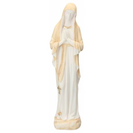 Statue 40 cm Albâtre beige et or N.D. de Banneux