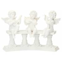 Trio anges musiciens sur banc 15 x 22 cm