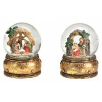 Boule de neige avec petite crèche 9 cm