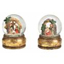 Boule de neige avec petite crèche 9 cm